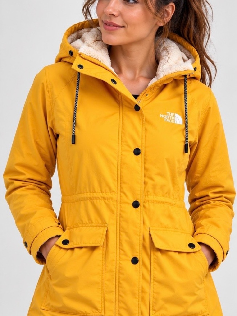 The North Face Women's Yellow Sherpa-Lined Ski Parka
